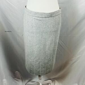 Reiss Women's Rachel Grey Straight Knit Skirt Size L